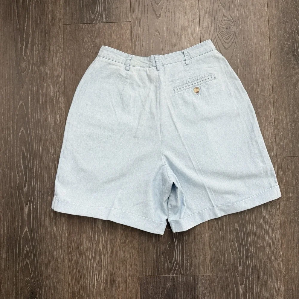 Vtg. Talbots High Rise Mom Jean Shorts Sz 6 Denim Flared Bermuda Preppy‎ Retro - Picture 3 of 7